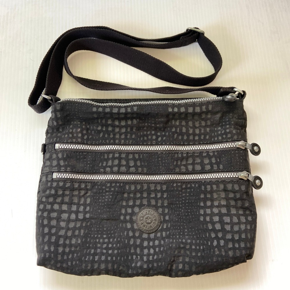 Kipling Black Patterned Nylon Crossbody Bag